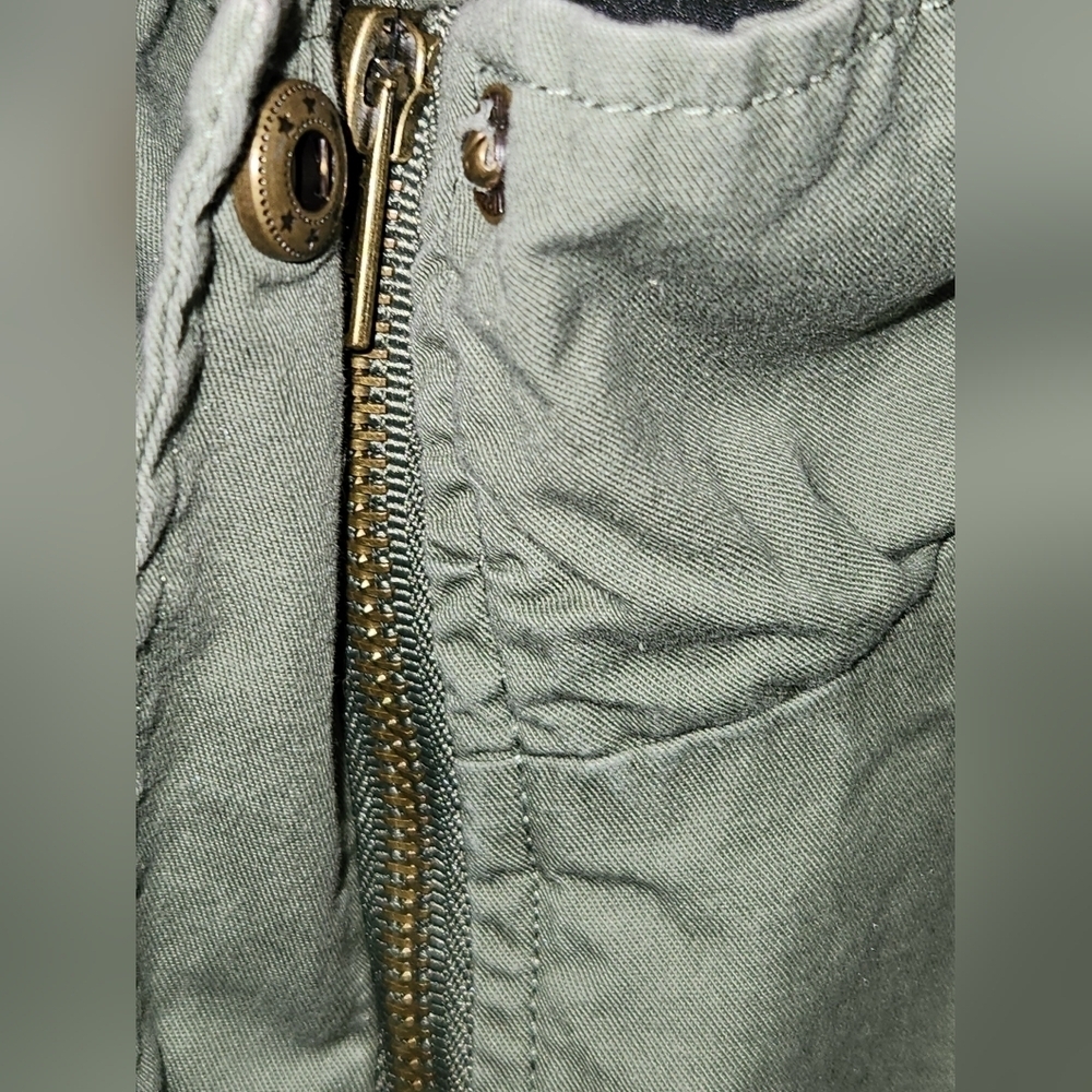 RUE21 Army Green Utility Vest Cinch Waist Cargo Military Style Jacket L - Picture 4 of 12